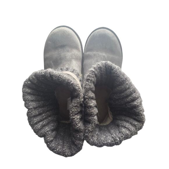 UGG Australia 1006013 Cambridge Knit Suede Boots Gray Womens Size 8 - Picture 6 of 7